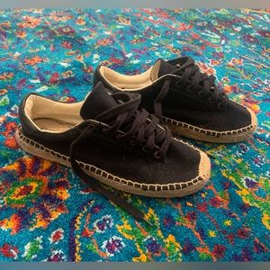 Never worn too small re-posh. Soludos brand super cute espadrilles. Black.